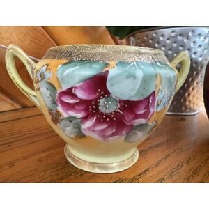 Antique IEC & Co Japan Hand Painted Porcelain Two-Handled Bowl